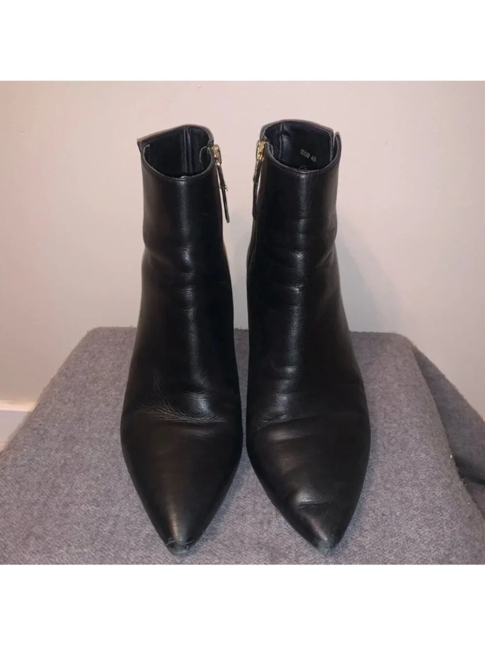 LK Bennett Black Leather Stiletto Ankle Boots 40